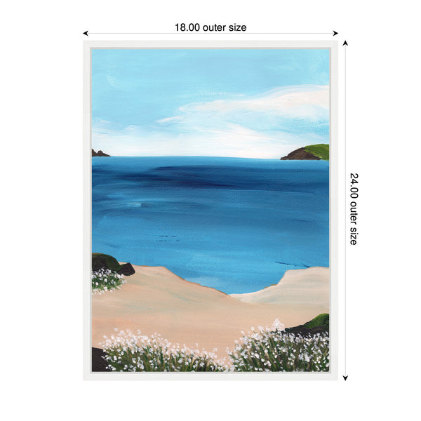 Kate & Laurel Sylvie Midday At Sea Framed Canvas By Nikita Jariwala