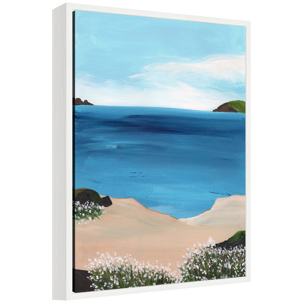 kate & laurel Sylvie Midday at Sea Framed Canvas by Nikita Jariwala