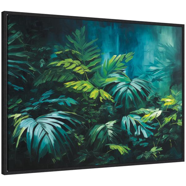 Kate & Laurel Sylvie Midnight Tropics Lush Landscape Framed Canvas By The Creative Bunch Studio