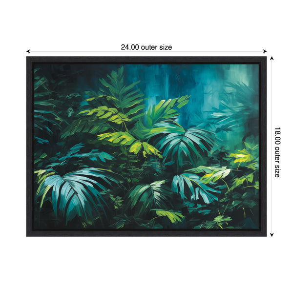 Kate & Laurel Sylvie Midnight Tropics Lush Landscape Framed Canvas By The Creative Bunch Studio