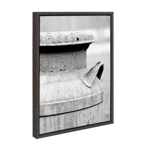 Kate & Laurel Sylvie Milk Can Framed Canvas By Jami Skarda