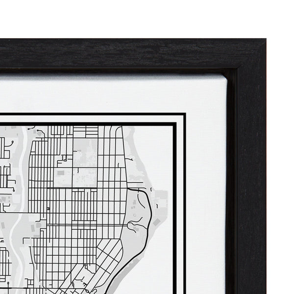 Kate & Laurel Sylvie Milwaukee Modern Map Framed Canvas By Jake Goossen