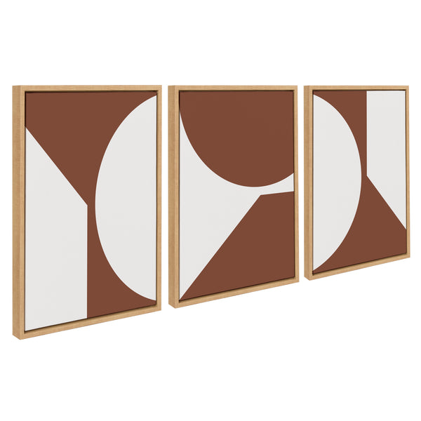 Kate & Laurel Sylvie Minimal Max Mod Set Brown Framed Canvas By The Creative Bunch Studio