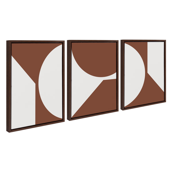 kate & laurel Sylvie Minimal Max Mod Set Brown Framed Canvas by The Creative Bunch Studio