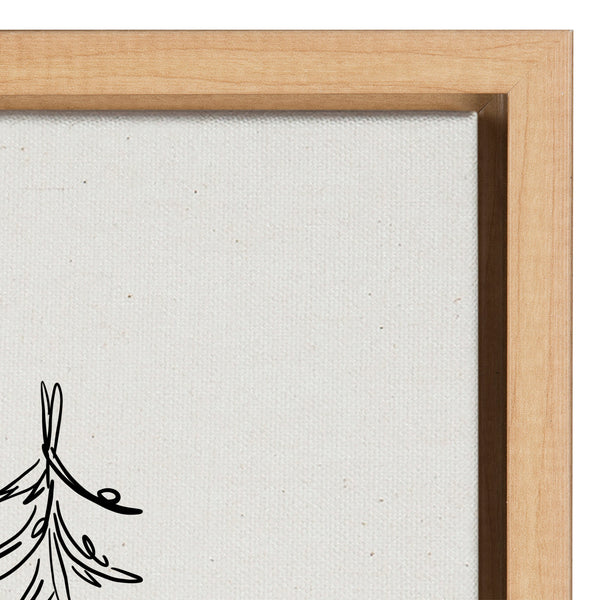 Kate & Laurel Sylvie Minimalist Evergreen Trees Sketch Framed Canvas By The Creative Bunch Studio