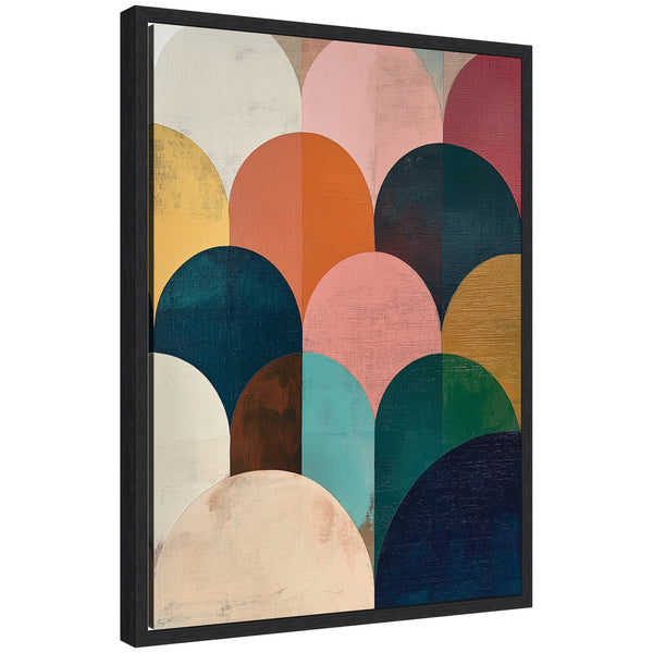 Kate & Laurel Sylvie Minimalist Geometric Abstract Jewel Tone Framed Canvas By The Creative Bunch Studio