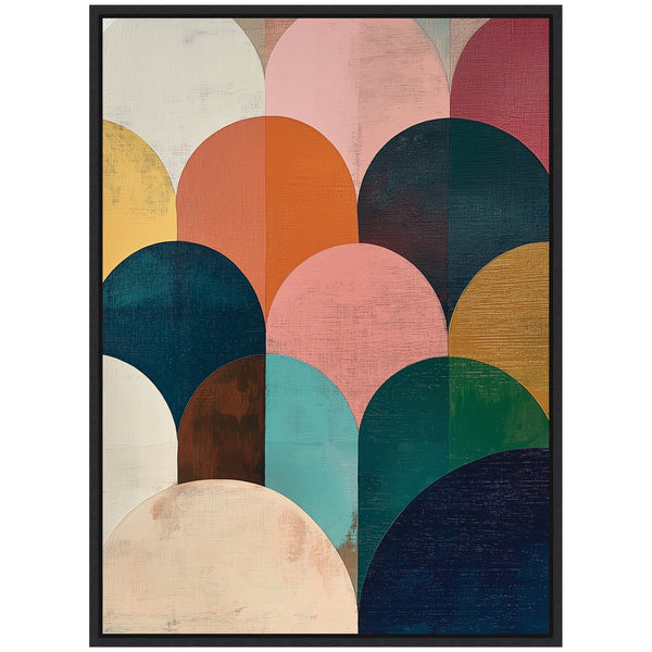 Kate & Laurel Sylvie Minimalist Geometric Abstract Jewel Tone Framed Canvas By The Creative Bunch Studio