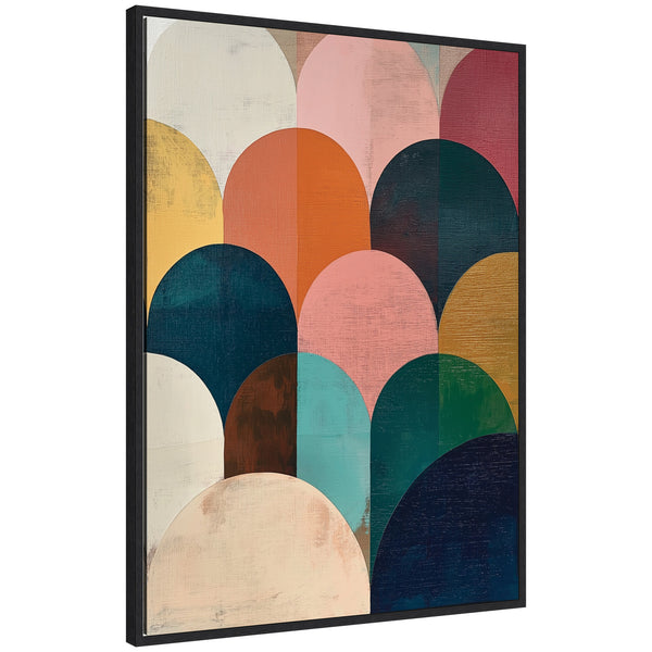 kate & laurel Sylvie Minimalist Geometric Abstract Jewel Tone Framed Canvas by The Creative Bunch Studio