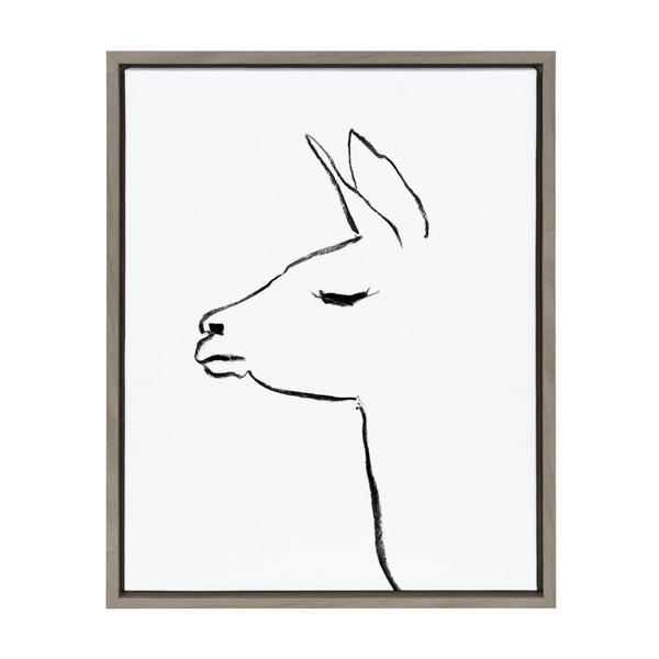 kate & laurel Sylvie Minimalist Llama Framed Canvas by Teju Reval