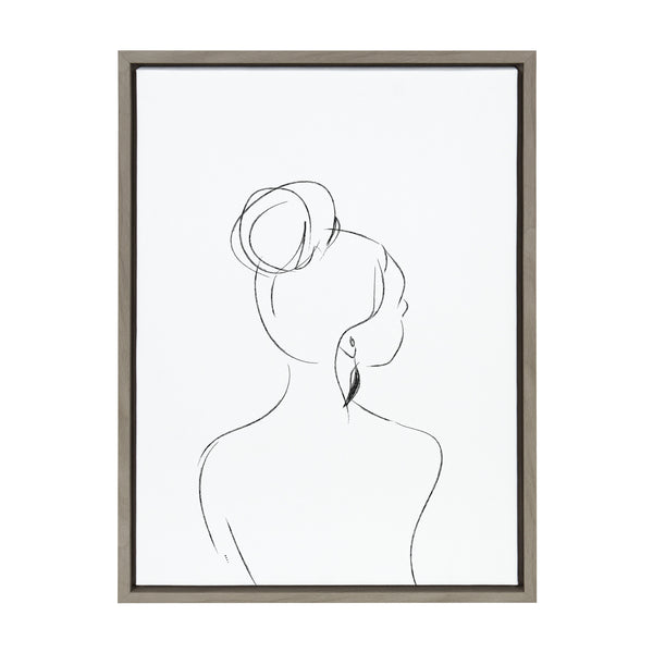 Kate & Laurel Sylvie Minimalist Woman 2 Framed Canvas By Teju Reval Of SnazzyHues