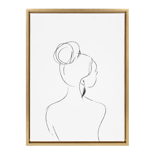 kate & laurel Sylvie Minimalist Woman 2 Framed Canvas by Teju Reval of SnazzyHues