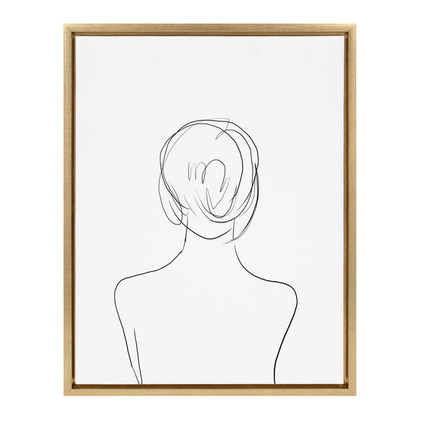 Kate & Laurel Sylvie Minimalist Woman Framed Canvas By Teju Reval Of SnazzyHues