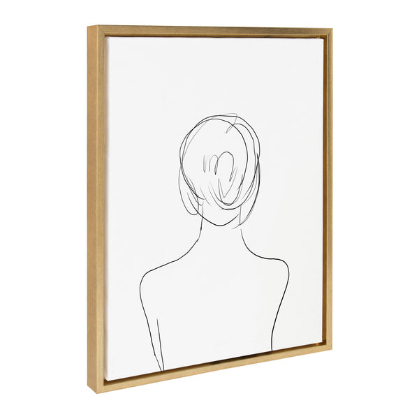 Kate & Laurel Sylvie Minimalist Woman Framed Canvas By Teju Reval Of SnazzyHues