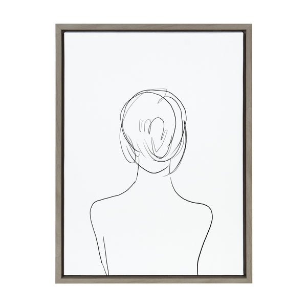 kate & laurel Sylvie Minimalist Woman Framed Canvas by Teju Reval of SnazzyHues
