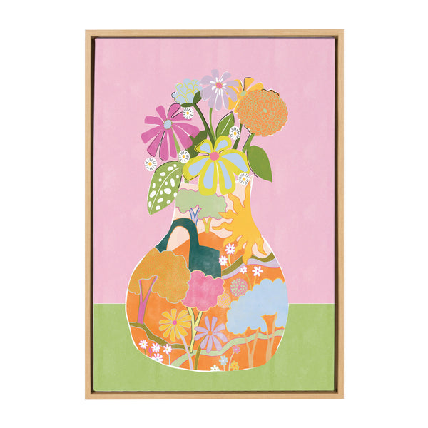 kate & laurel Sylvie Miracle Vase Framed Canvas by Alja Horvat