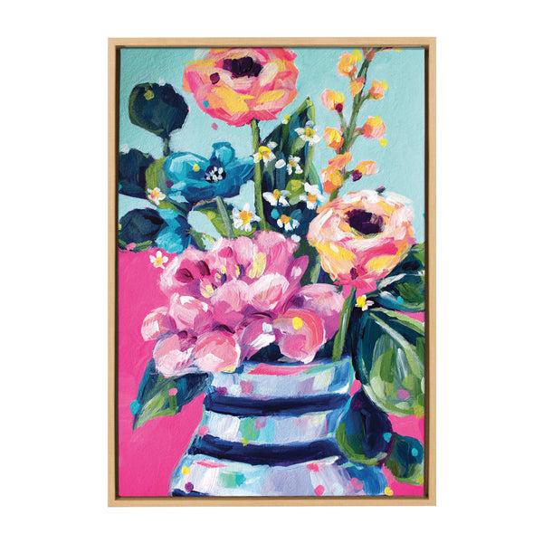kate & laurel Sylvie Miss Mabel's Summer Bouquet Framed Canvas by Rachel Christopoulos