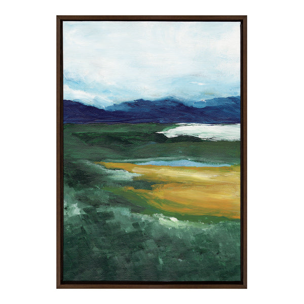 Kate & Laurel Sylvie Misty Green Framed Canvas By Nikita Jariwala