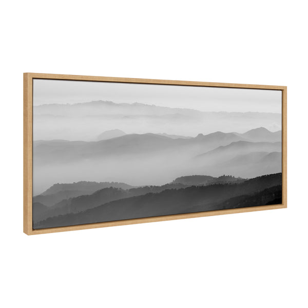 Kate & Laurel Sylvie Misty Mountains BW Framed Canvas By Crystal Lynn Collins