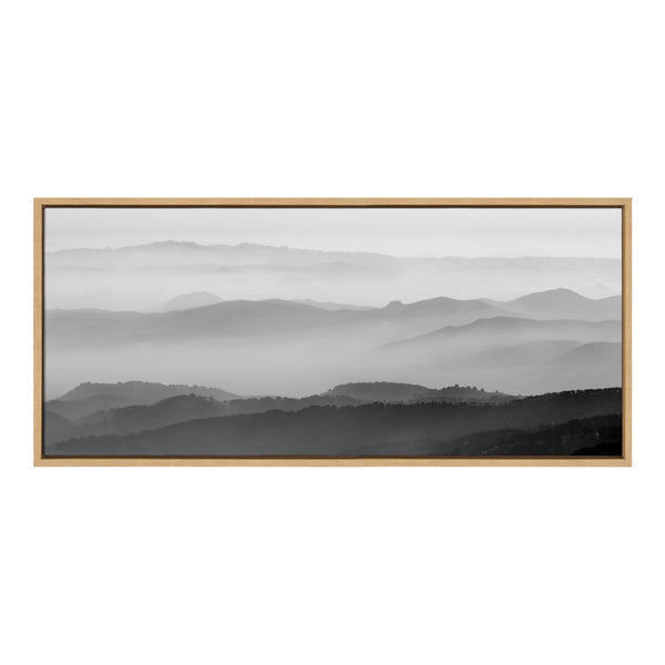 Kate & Laurel Sylvie Misty Mountains BW Framed Canvas By Crystal Lynn Collins