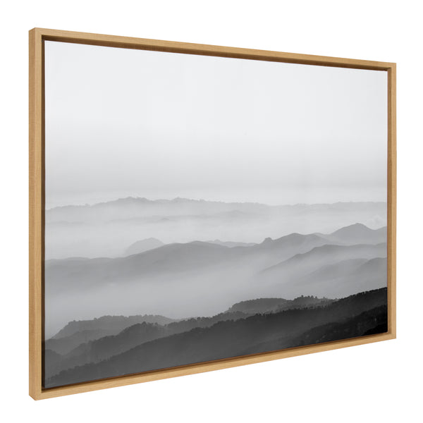 kate & laurel Sylvie Misty Mountains BW Framed Canvas by Crystal Lynn Collins