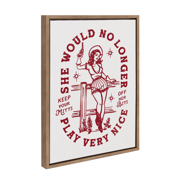 Kate & Laurel Sylvie Mitts Off Framed Canvas By The Whiskey Ginger
