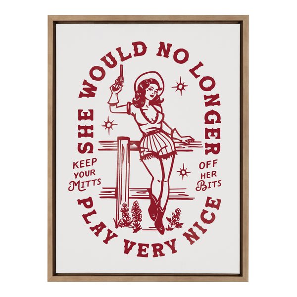 Kate & Laurel Sylvie Mitts Off Framed Canvas By The Whiskey Ginger