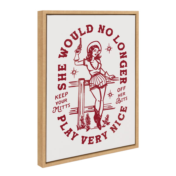 kate & laurel Sylvie Mitts Off Framed Canvas by The Whiskey Ginger