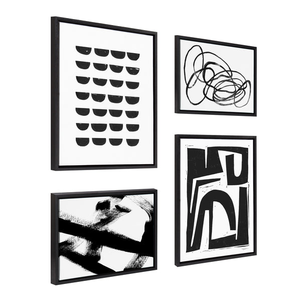 Kate & Laurel Sylvie Modern Abstract Framed Canvas Set