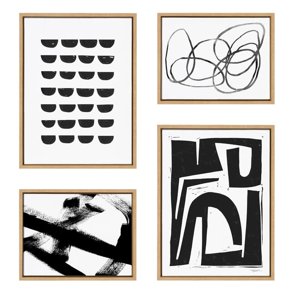 kate & laurel Sylvie Modern Abstract Framed Canvas Set