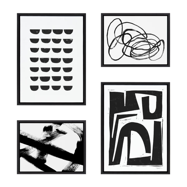 kate & laurel Sylvie Modern Abstract Framed Canvas Set