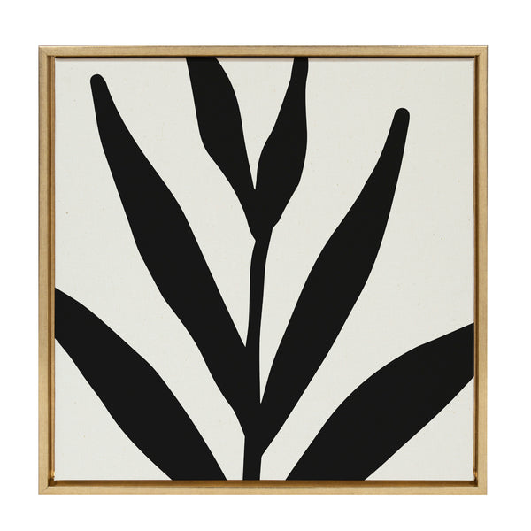 kate & laurel Sylvie Modern Botanical Neutral Abstract 1 Framed Canvas by The Creative Bunch Studio
