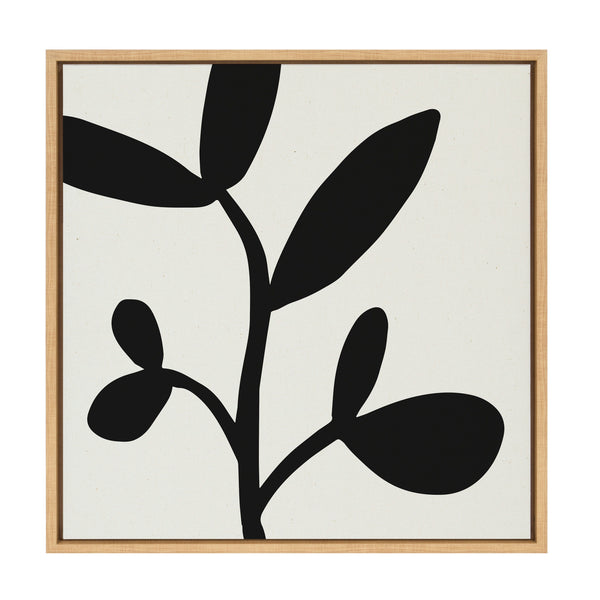 kate & laurel Sylvie Modern Botanical Neutral Abstract 2 Framed Canvas by The Creative Bunch Studio