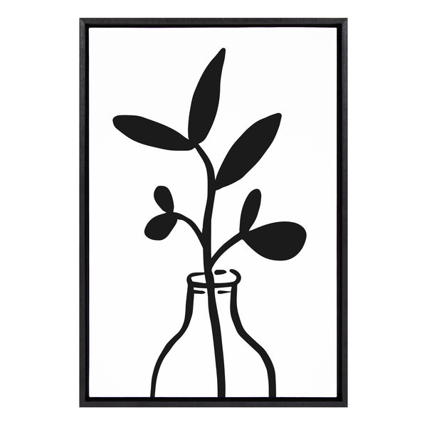 kate & laurel Sylvie Modern Botanical Vase 3 Framed Canvas by The Creative Bunch Studio