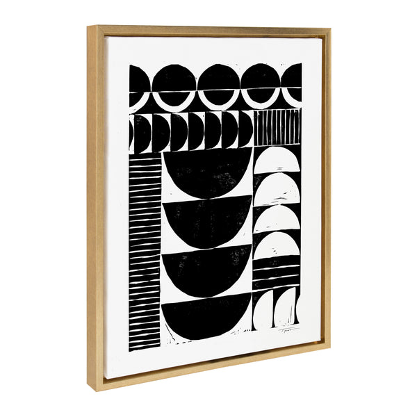 Kate & Laurel Sylvie Modern Circular Block Print Framed Canvas By Statement Goods
