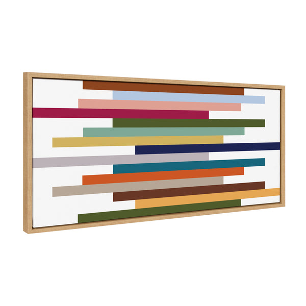 kate & laurel Sylvie Modern Color Block Stacks Framed Canvas by The Creative Bunch Studio