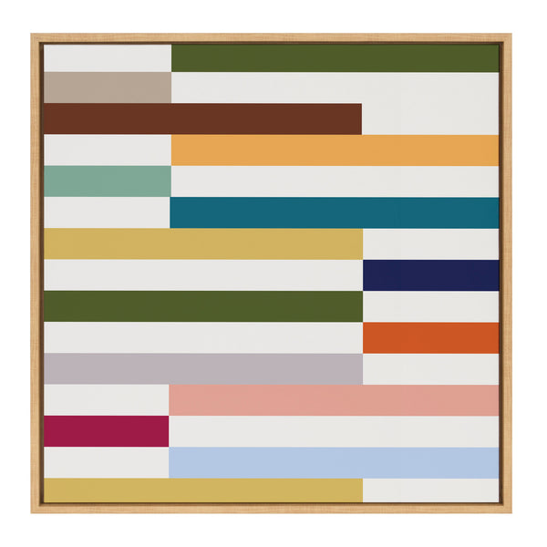 Kate & Laurel Sylvie Modern Color Block Stacks I Framed Canvas By The Creative Bunch Studio