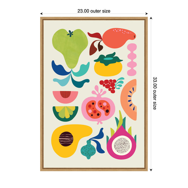 Kate & Laurel Sylvie Modern Colorful Abstract Fruits Framed Canvas By Rachel Lee