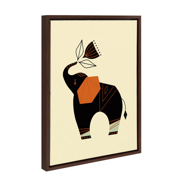 Kate & Laurel Sylvie Modern Elephant Framed Canvas By Amber Leaders Designs
