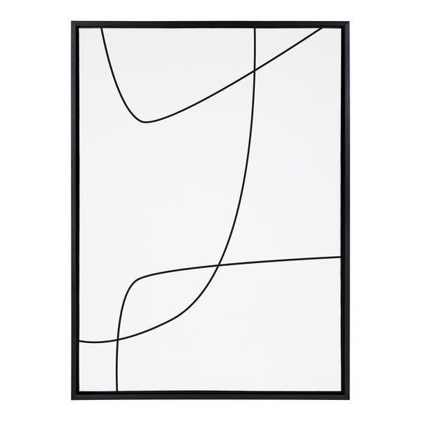 Kate & Laurel Sylvie Modern Line Abstract 3 BW Framed Canvas By The Creative Bunch Studio