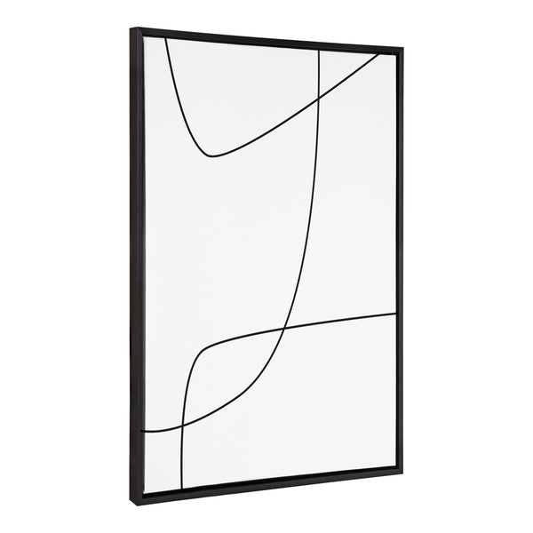 Kate & Laurel Sylvie Modern Line Abstract 3 BW Framed Canvas By The Creative Bunch Studio