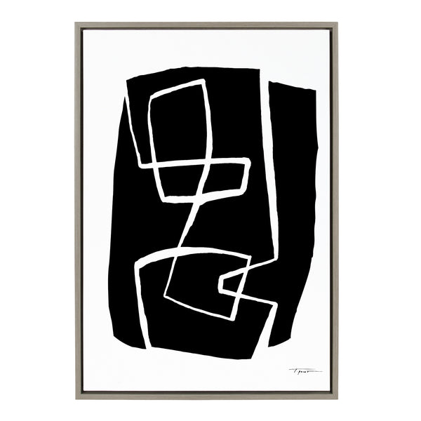 kate & laurel Sylvie Modern Meeting Forms Framed Canvas by Statement Goods