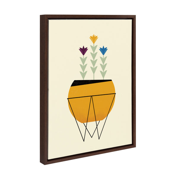 Kate & Laurel Sylvie Modern Planter Framed Canvas By Amber Leaders Designs