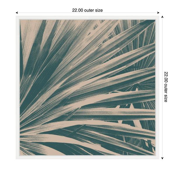 Kate & Laurel Sylvie Modern Retro Teal Maximalist Palm Leaves Framed Canvas By Stephanie Klatt