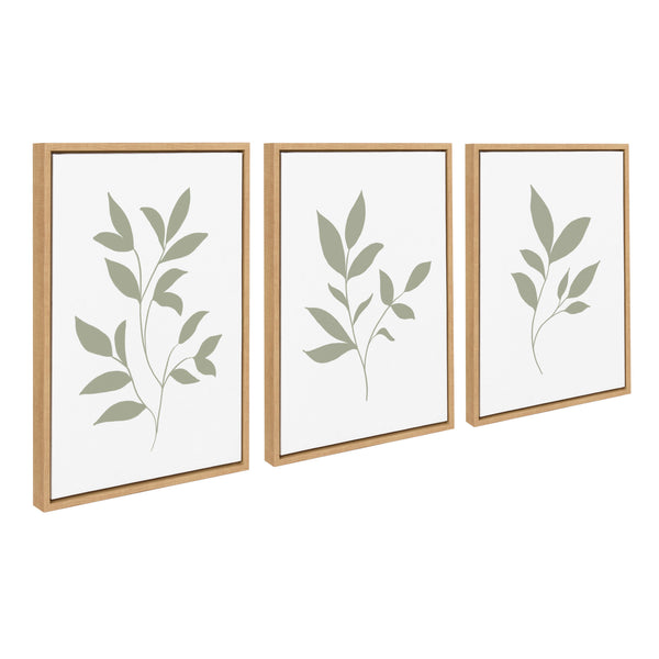 Kate & Laurel Sylvie Modern Sage Green Botanical Outdoor Nature Print 1 2 And 3 Framed Canvas By The Creative Bunch Studio