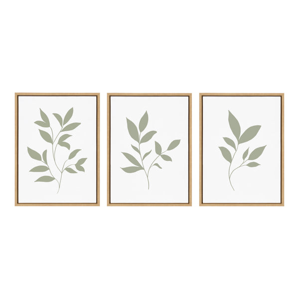 Kate & Laurel Sylvie Modern Sage Green Botanical Outdoor Nature Print 1 2 And 3 Framed Canvas By The Creative Bunch Studio
