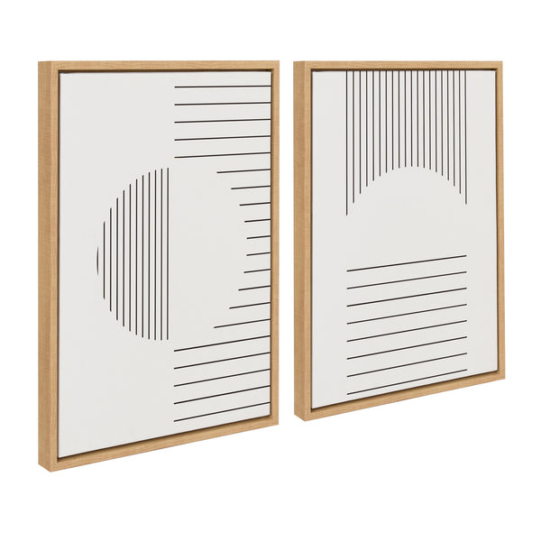 Kate & Laurel Sylvie Modern Statement Stripes 1 And 2 Framed Canvas By The Creative Bunch Studio
