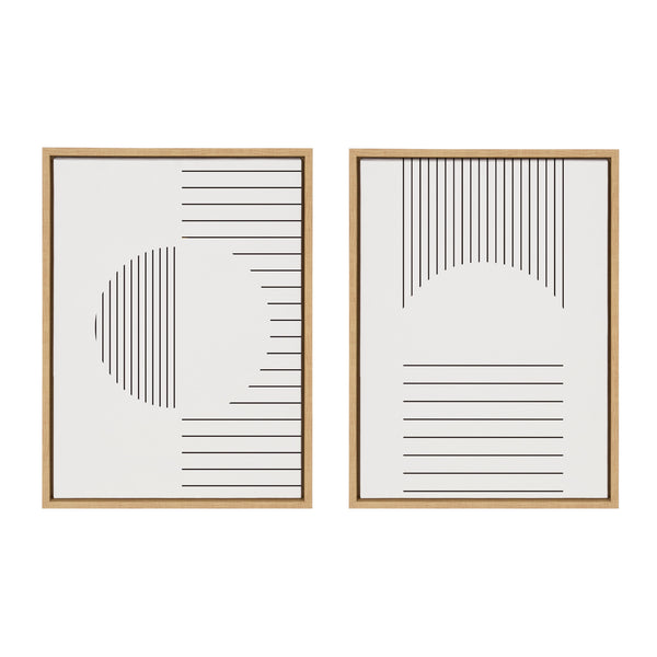 Kate & Laurel Sylvie Modern Statement Stripes 1 And 2 Framed Canvas By The Creative Bunch Studio