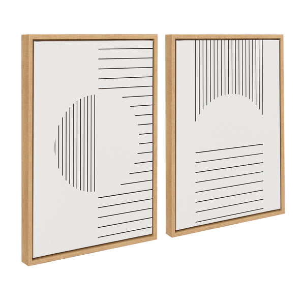 kate & laurel Sylvie Modern Statement Stripes 1 and 2 Framed Canvas by The Creative Bunch Studio