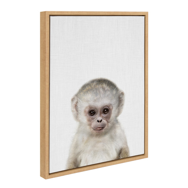Kate & Laurel Sylvie Monkey Color Framed Canvas By Simon Te Of Tai Prints