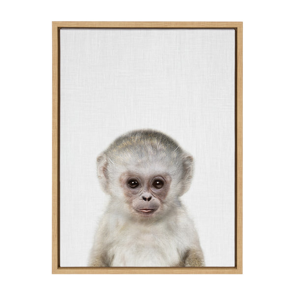 Kate & Laurel Sylvie Monkey Color Framed Canvas By Simon Te Of Tai Prints